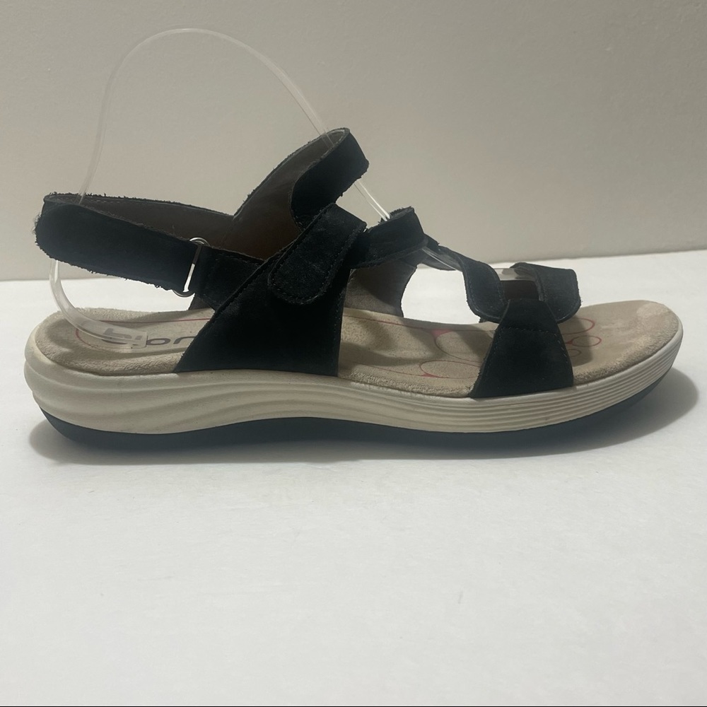 Bionica black suede flat sandals size 10 M - Picture 8 of 15